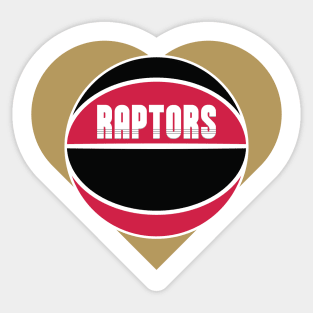 Heart Shaped Toronto Raptors Basketball Sticker